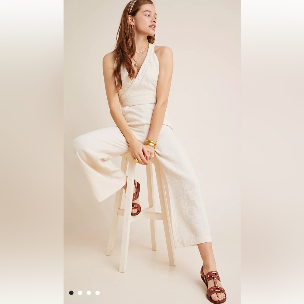 Anthropologie Demi Textured cotton soft romper jumpsuit NWT 2